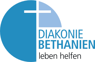 Logo Diakonie Bethanien Hohenlockstedt: blauer Kreis mit Kreuz und Schriftzug