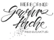 Logo der Herborner Gewürzküche Manufaktur in schwarzer Kalligrafie, Schriftzug „Gewürz Küche“.