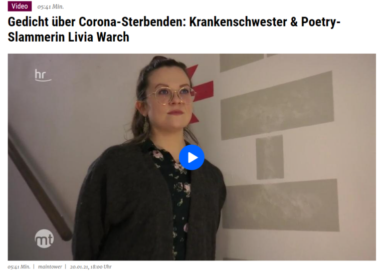 Krankenschwester und Poetry-Slammerin Livia Warch spricht über Corona-Gedicht im hr-Video.