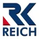 Reich RK Logo in Blau mit rotem Dreieck, modernes Firmenlogo und Schriftzug REICH.